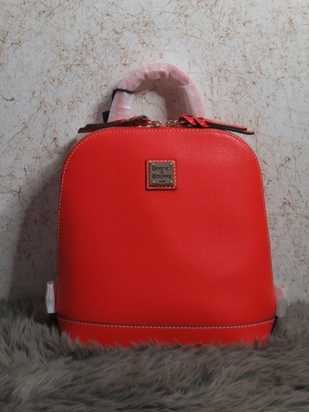 Dooney & Bourke Small Zip Pod Backpack (Tomato)